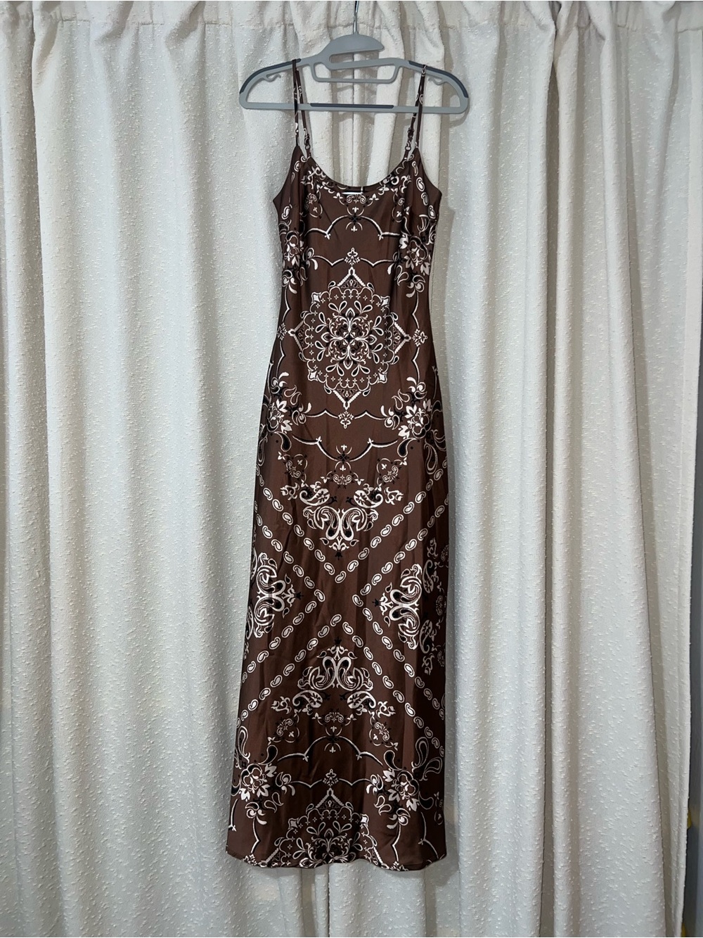 Sincerely Jules Brown Printed Maxi Slip Dress